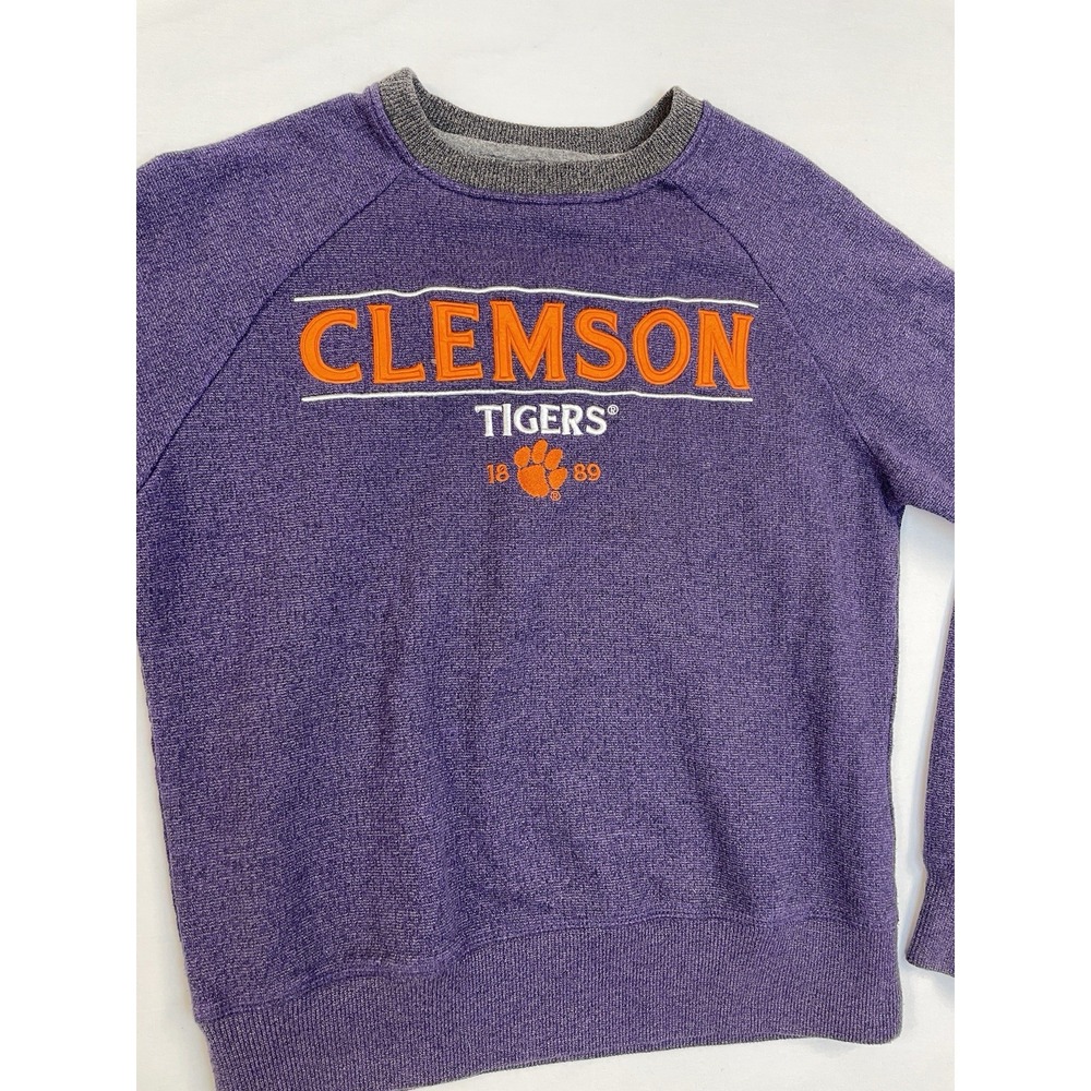 Womens Clemson Tigers Purple Pullover Sweater XS Long Sleeve Embroidered - Picture 2 of 9